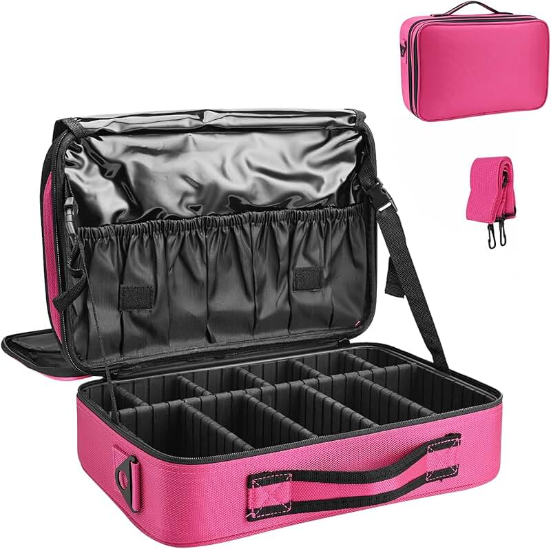Hot Pink 13.5 Inch Makeup and Travel Organizer Bag