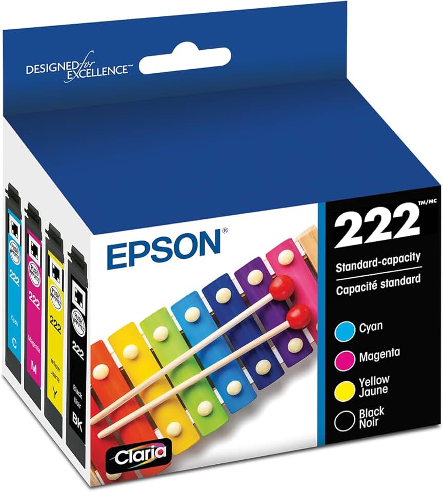 Black and color ink cartridge set for printers
