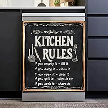 Kitchen Rules Dishwasher Magnet Cover with Flowers