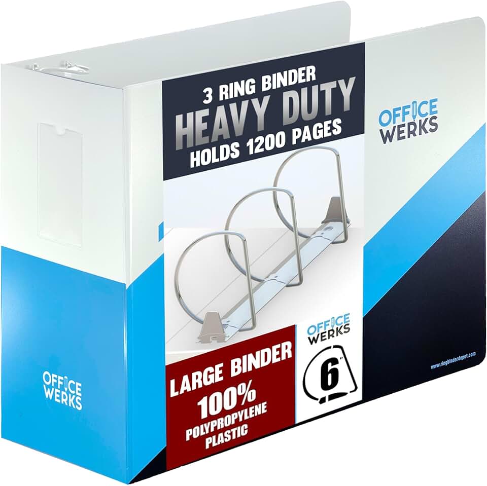Heavy Duty 6-Inch Locking D-Ring Binder with Design
