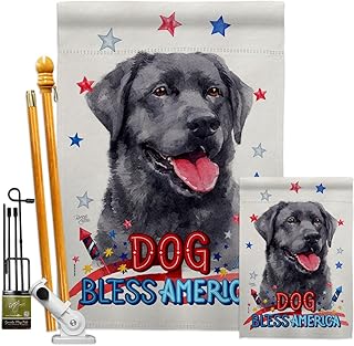 Patriotic Labrador Garden Flag Kit with Dog Design