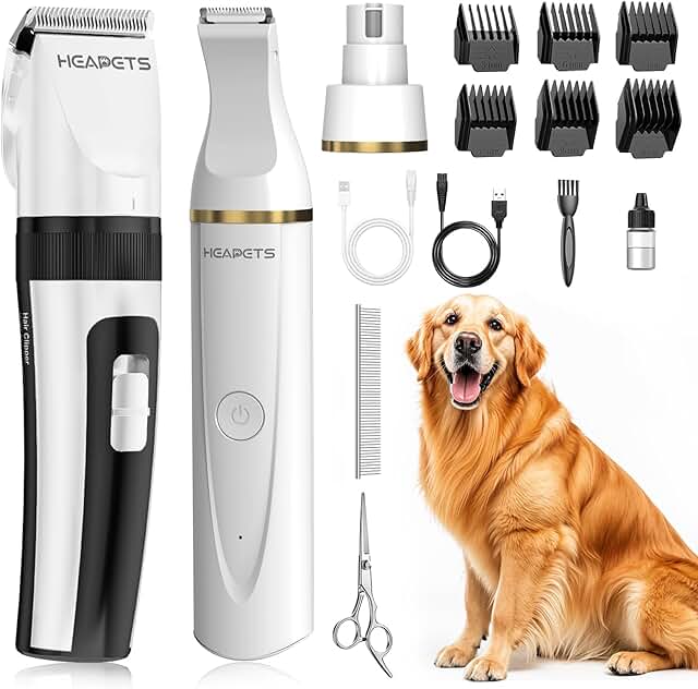 Dog Grooming Kit with Clippers and Nail Grinder