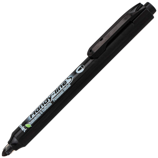 Refillable Black Permanent Marker, Bullet Tip, 12 Pack