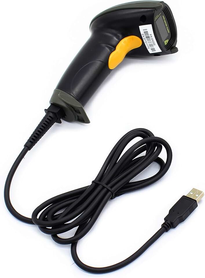 Wired Handheld Laser Barcode Scanner in Black