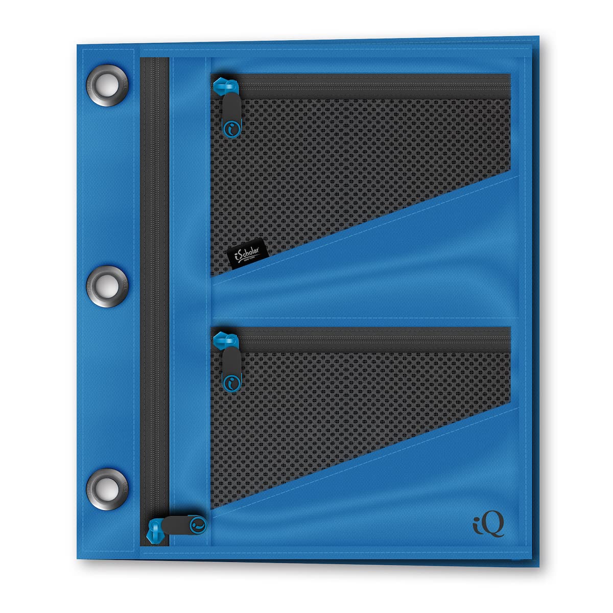 Large expandable pencil pouch with three pockets