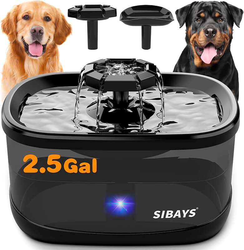 Dog Water Fountain with 3 Flow Modes and Large Filter