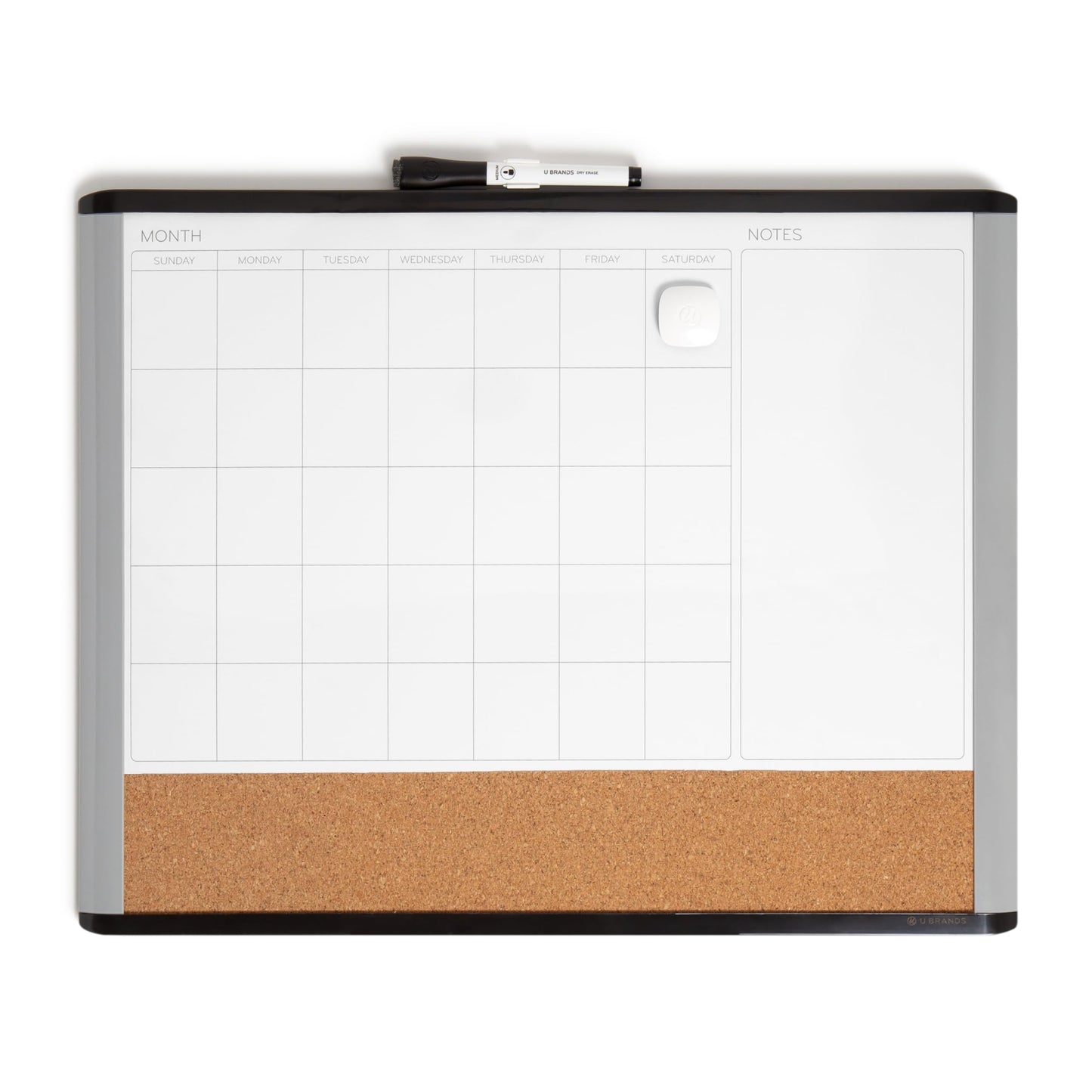 Magnetic 3-in-1 Dry Erase Calendar Whiteboard, 16x20