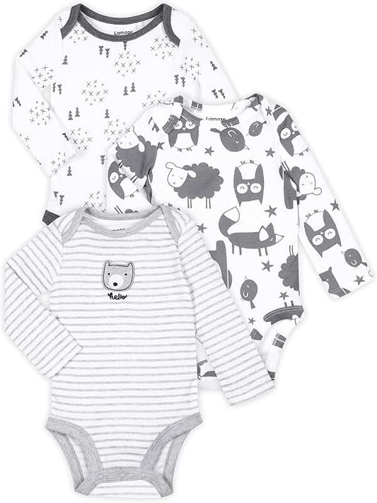 Unisex Baby Organic Cotton Long Sleeve Bodysuit Pack
