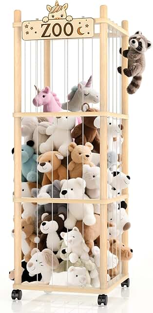 Large Wooden Stuffed Animal Storage Tower
