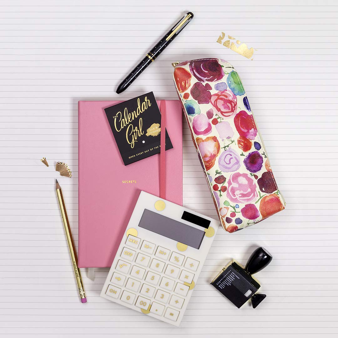 Gold Dot Acrylic Solar Desktop Calculator