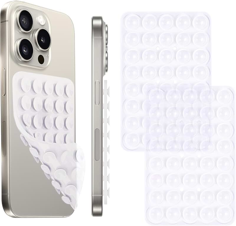 Double-Sided Silicone Suction Phone Mounts, 2 Pack