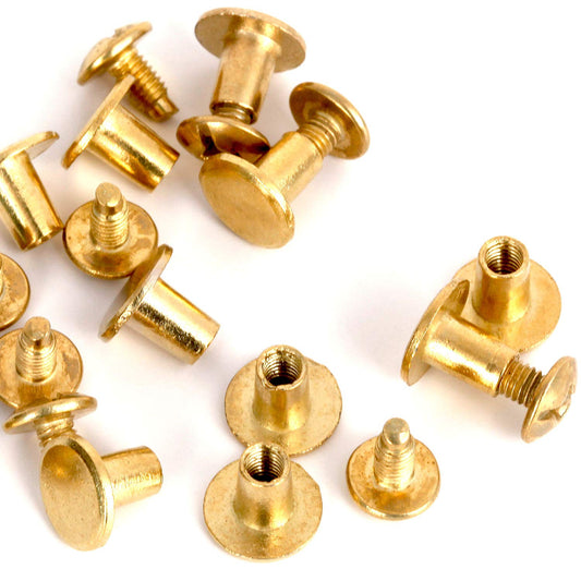 Gold Chicago Screws Buttons for Leather Crafting, 500 Sets