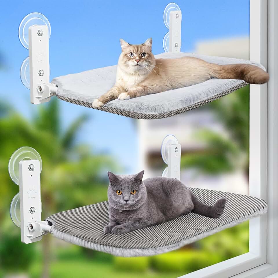 2-Pack Cat Window Hammock with Suction Cups