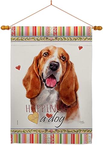 Basset Hound House Flag with Dowel Set