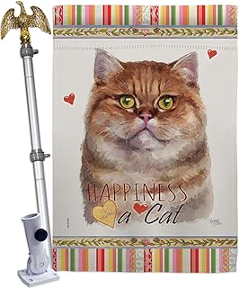 British Short Hair Cat and Eagle Garden Flag Set