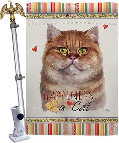 British Short Hair Cat and Eagle Garden Flag Set