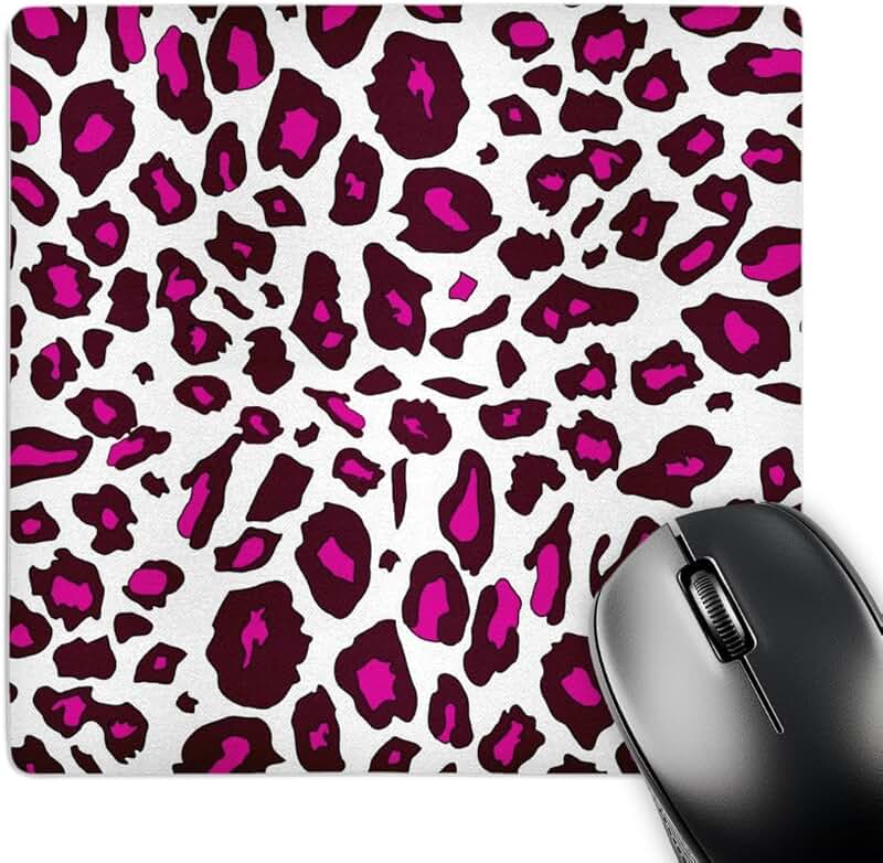 Hot Pink Snow Leopard Print Mouse Pad