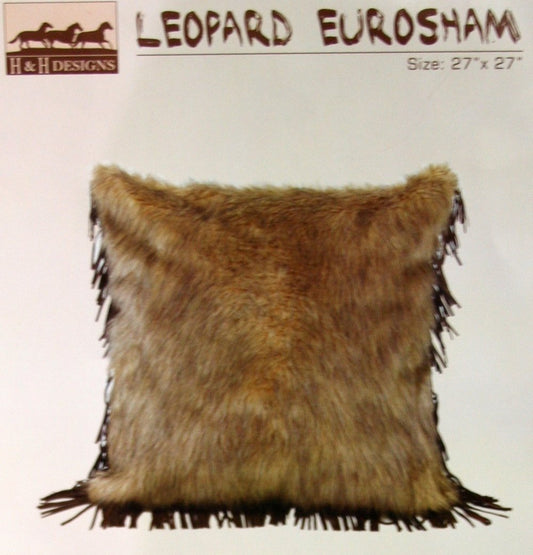Rustic Leopard Fringed Euro Sham