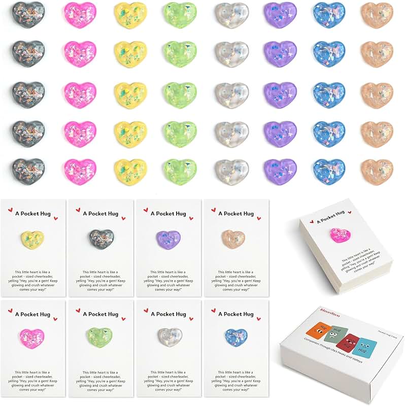 40 Pocket Hug Encouragement Card Sets with Heart Tokens
