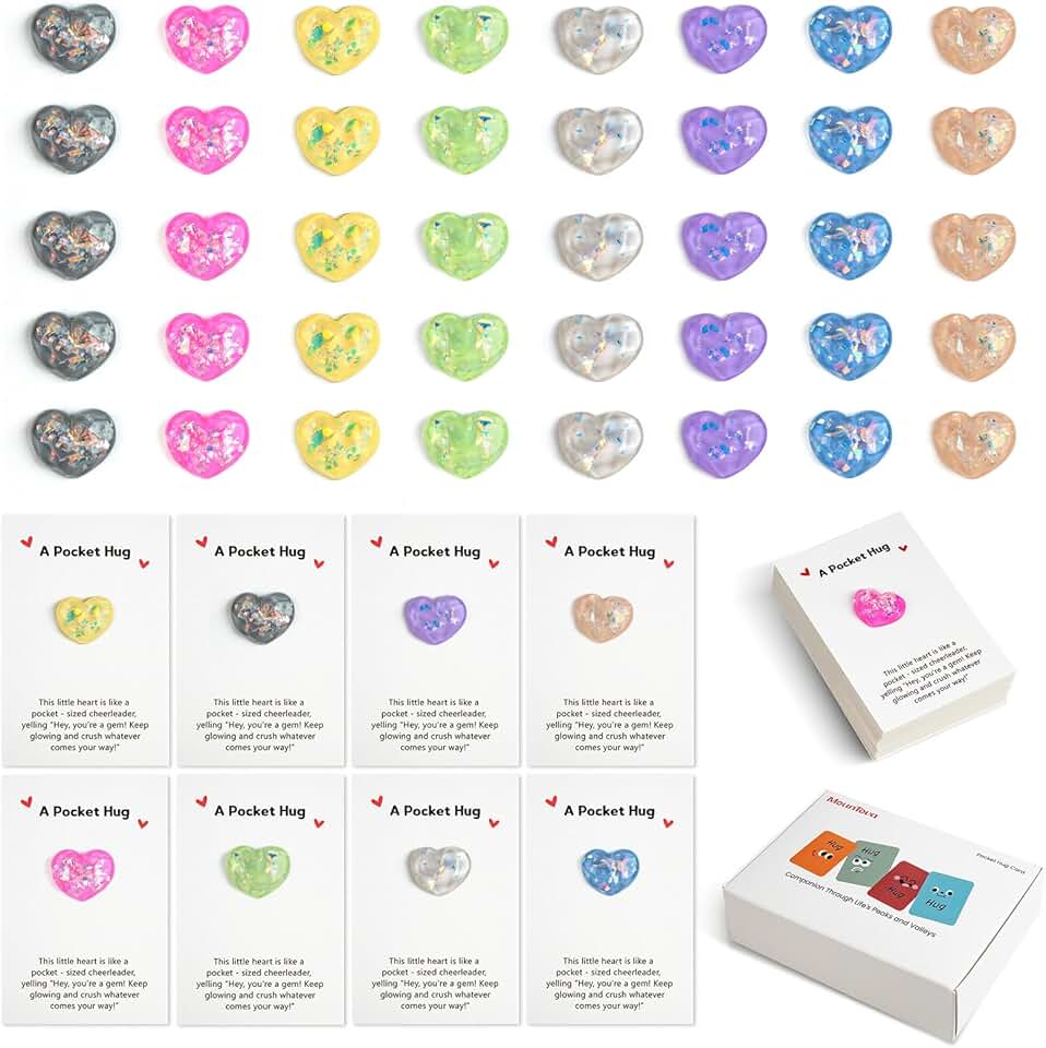 40 Pocket Hug Encouragement Card Sets with Heart Tokens
