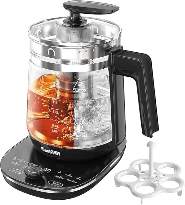 1.5L Glass Electric Kettle with Tea Infuser