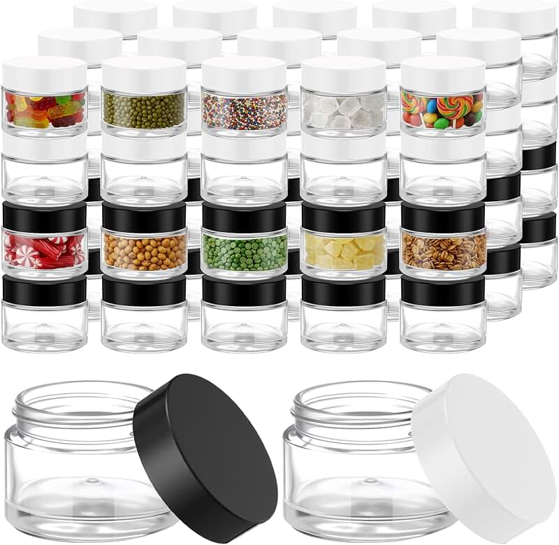 60 Pack 2 oz Glass Jars with Lids for Storage