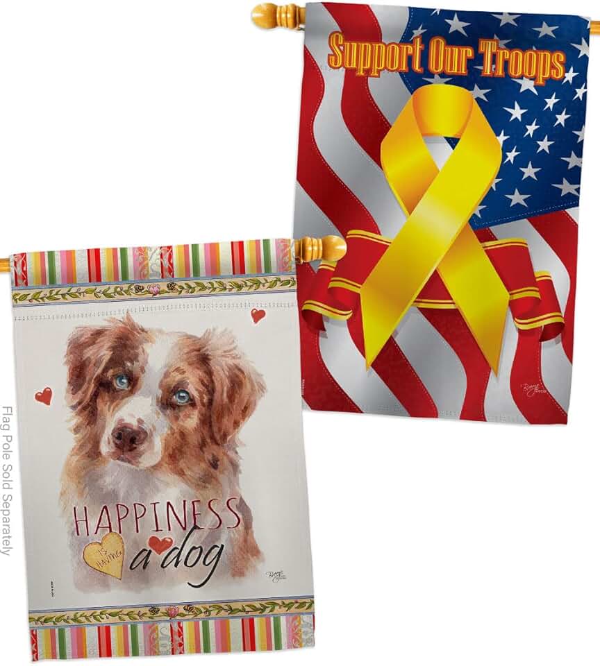 Australian Shepherd Dog House Flag for Garden or Yard