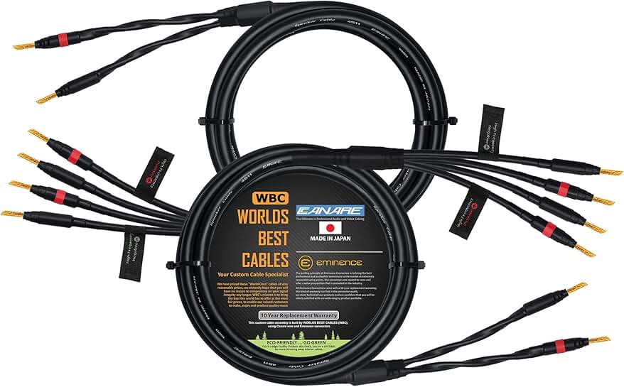 3-Foot Audiophile HiFi Star-Quad Speaker Cable Pair