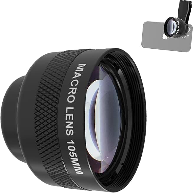 105mm macro lens for smartphones with clip and bag