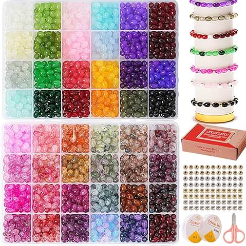 Glass Beads for Jewelry Making, 6x8mm Rice Shape