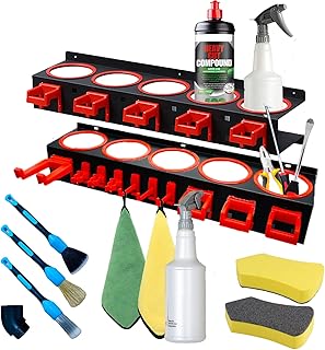 Wall-mounted spray bottle holder, 2-pack storage rack