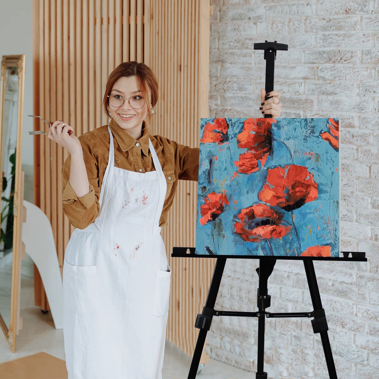 72-Inch Adjustable Metal Easel Stand for Canvas Display