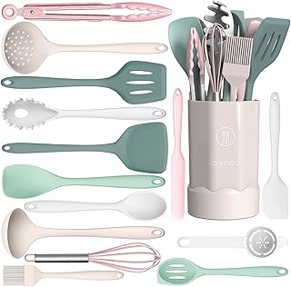 14-Piece Silicone Cooking Utensil Set, Heat Resistant, Dishwasher Safe