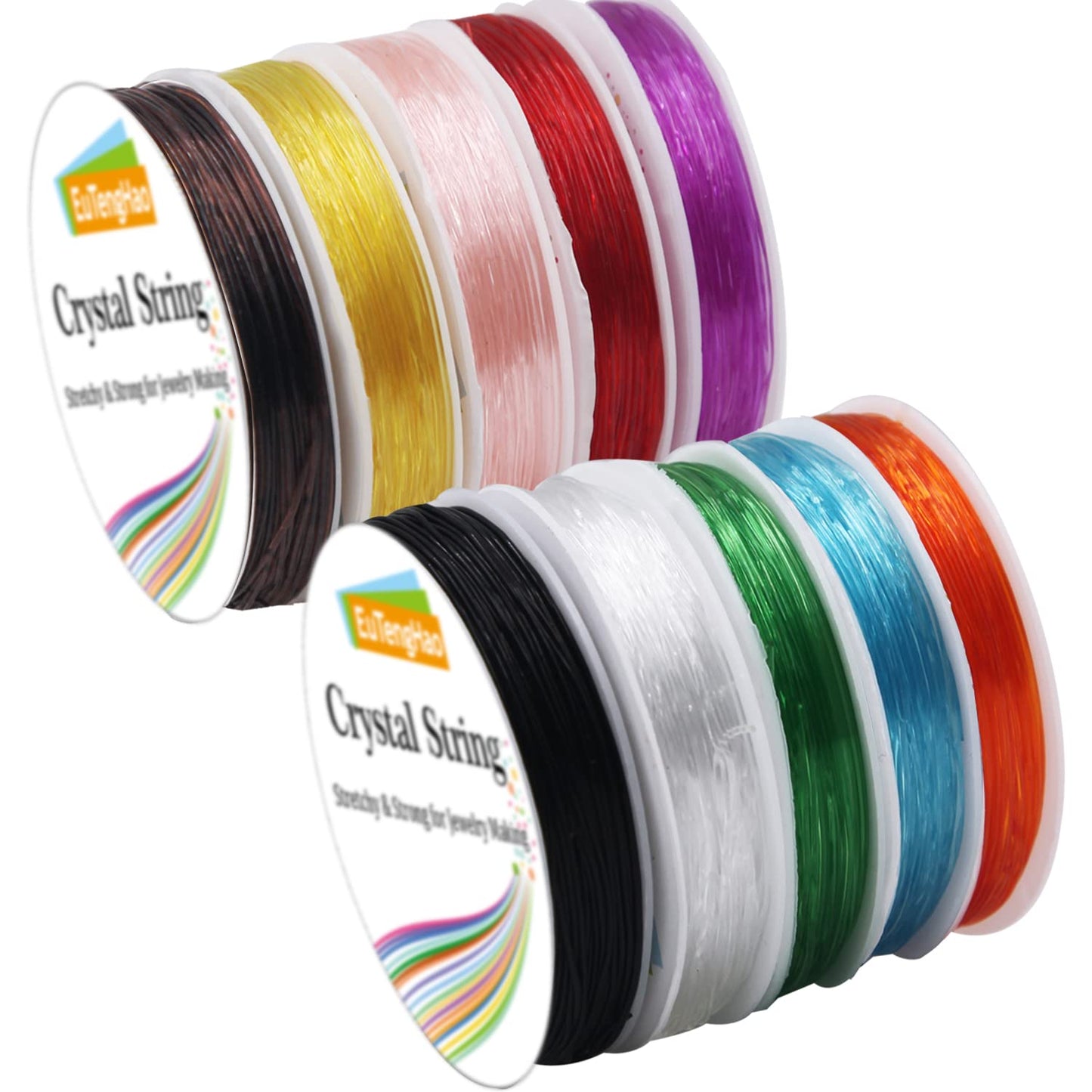 10 Pack Crystal Elastic String for Jewelry Making and Beading