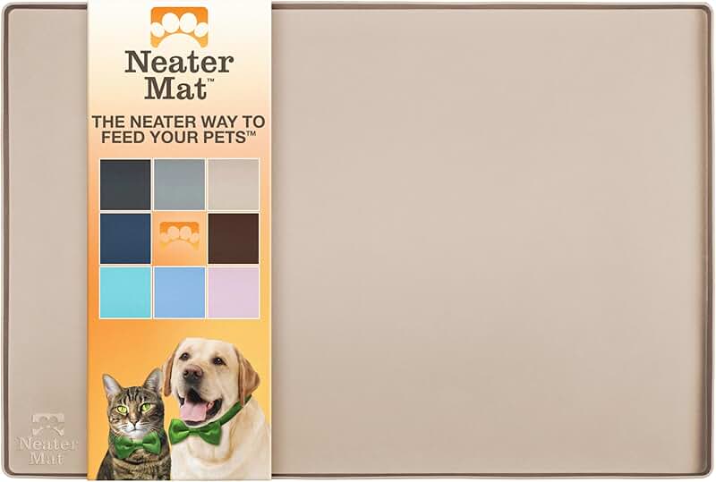 Waterproof Silicone Pet Food and Water Mat, 32" x 24"