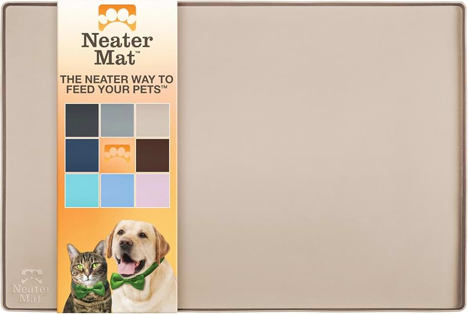 Waterproof Silicone Pet Food and Water Mat, 32" x 24"