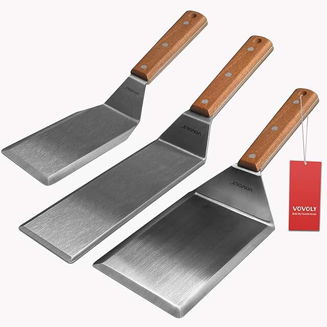 Stainless Steel Spatula Set for Grilling and Cooking