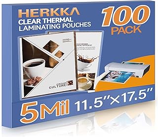 100 Clear Laminating Sheets, 11 x 17 Inch, Round Corners