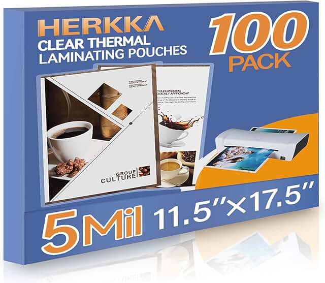 100 Clear Laminating Sheets, 11 x 17 Inch, Round Corners