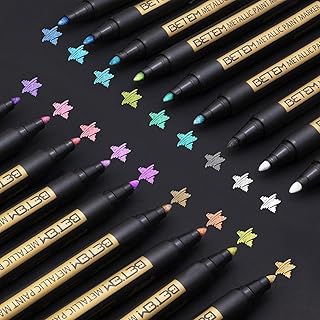 Metallic Paint Markers Set with 18 Colors and 2mm Tips