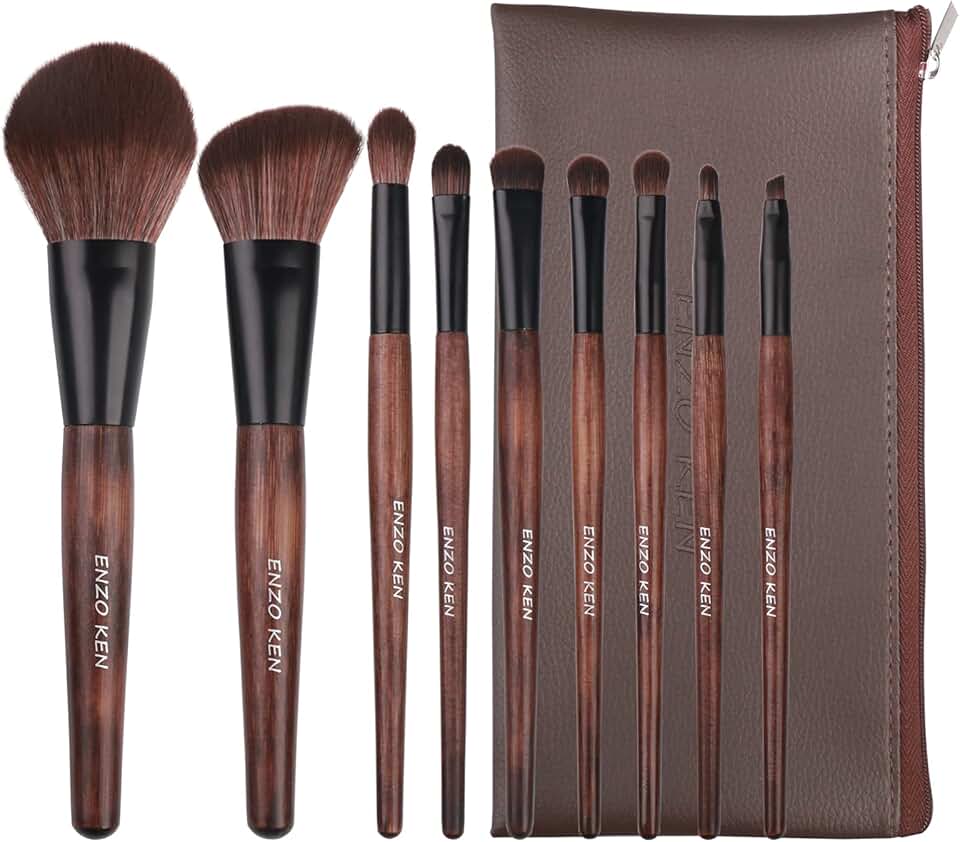 Professional Bamboo Makeup Brush Set with Case