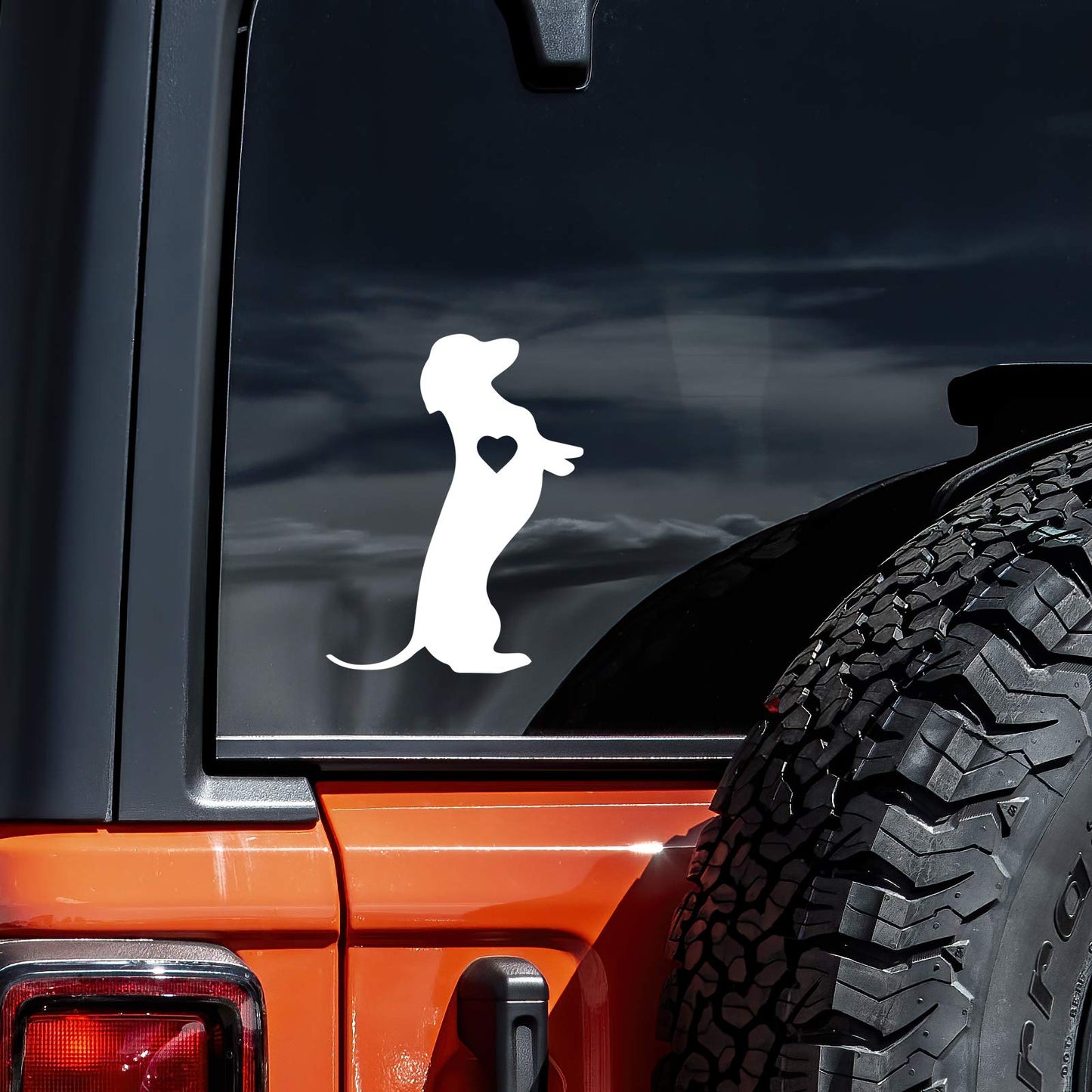 Dachshund Heart Dog Silhouette Vinyl Decal
