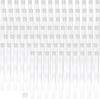 Clear plastic square tubes, 6 packs of 0.5 inch, with flat caps