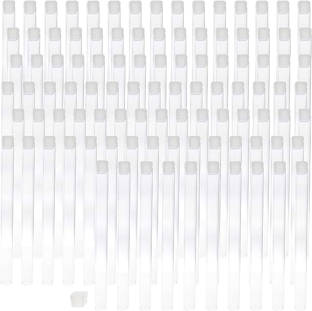 Clear plastic square tubes, 6 packs of 0.5 inch, with flat caps