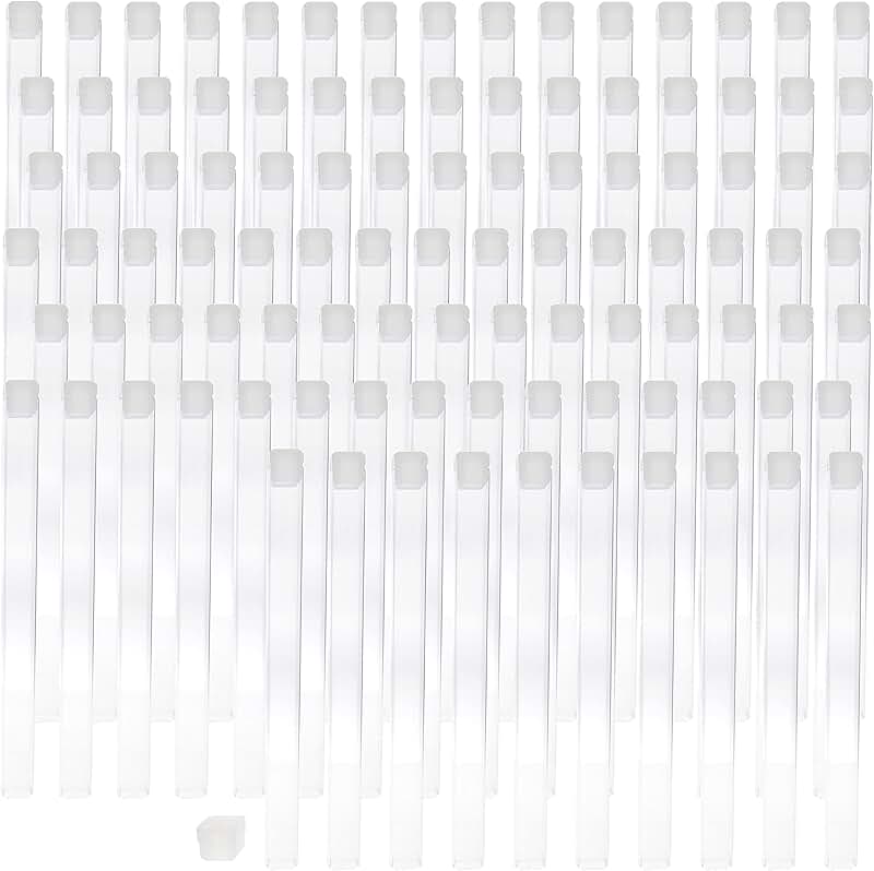 Clear plastic square tubes, 6 packs of 0.5 inch, with flat caps