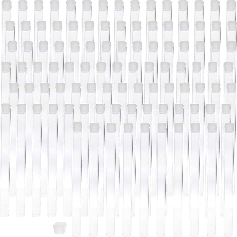 Clear plastic square tubes, 6 packs of 0.5 inch, with flat caps
