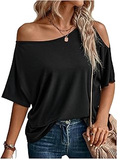Women's Off-Shoulder Half Sleeve Loose T-Shirt