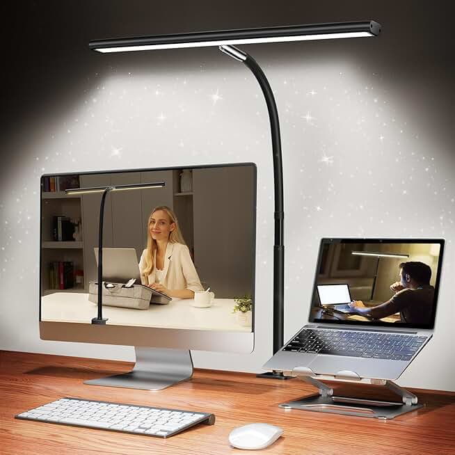 Eye-Caring Adjustable LED Desk Lamp with Clamp