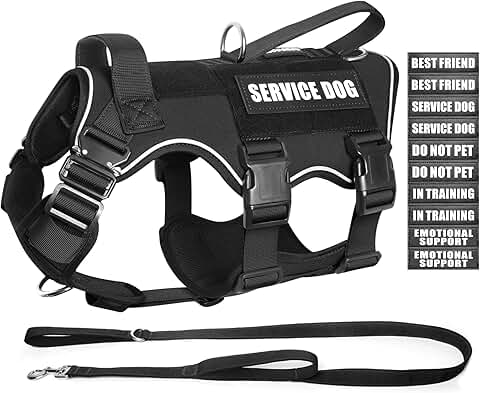 Heavy Duty Dog Vest and Leash Set for Large Dogs