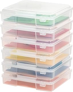 6-Pack Clear Plastic Storage Boxes for Games and Art Supplies